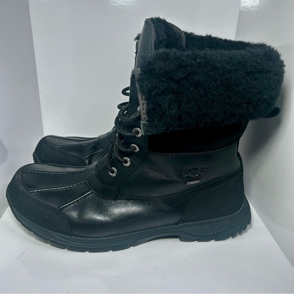 UGG Men’s Black Winter & Rain Boots with Waterproof Design, Leather, Wool NewCon - Picture 4 of 8